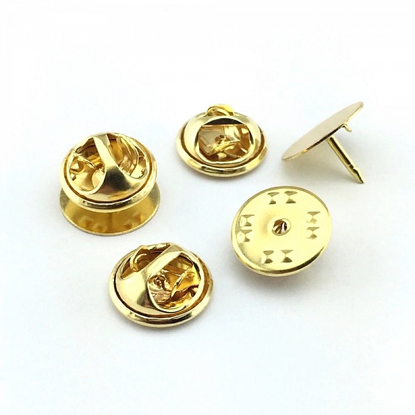 20 Pin's Dor&eacute; plateau 12 mm avec ergot.