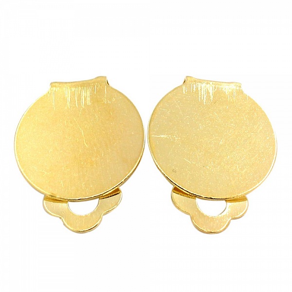 20 Pendientes Clips Meseta 15 mm Oro