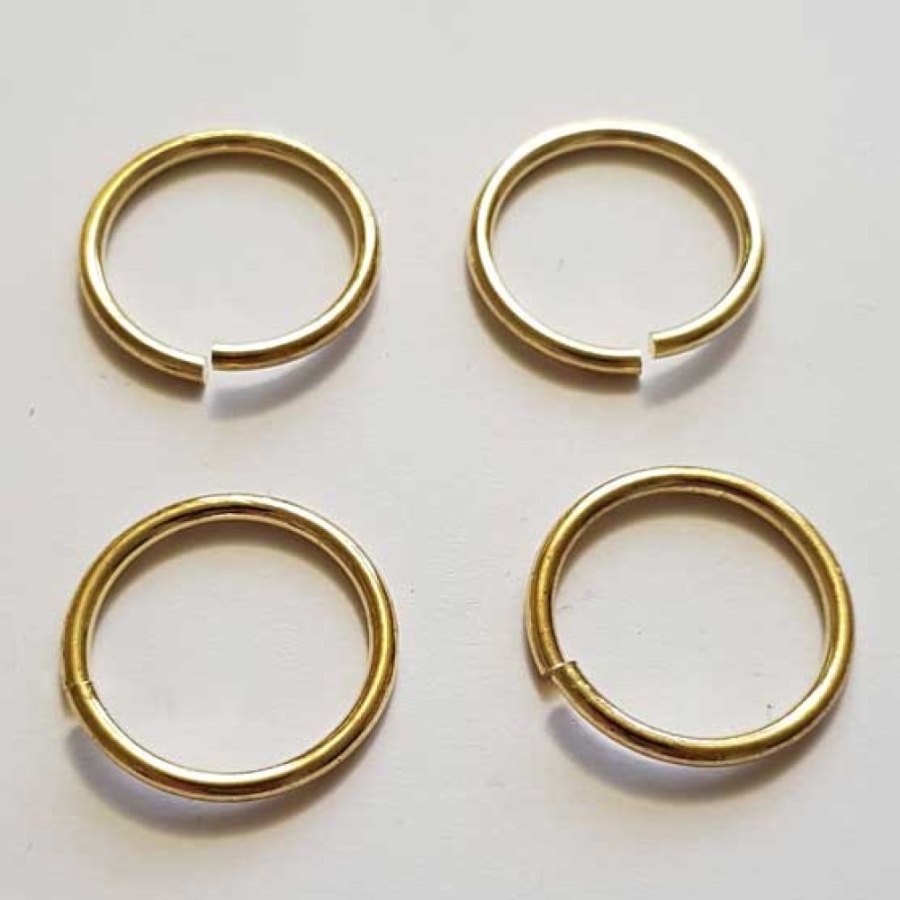 20 Anillos de unión abiertos 20 mm 02 metal plateado Oro