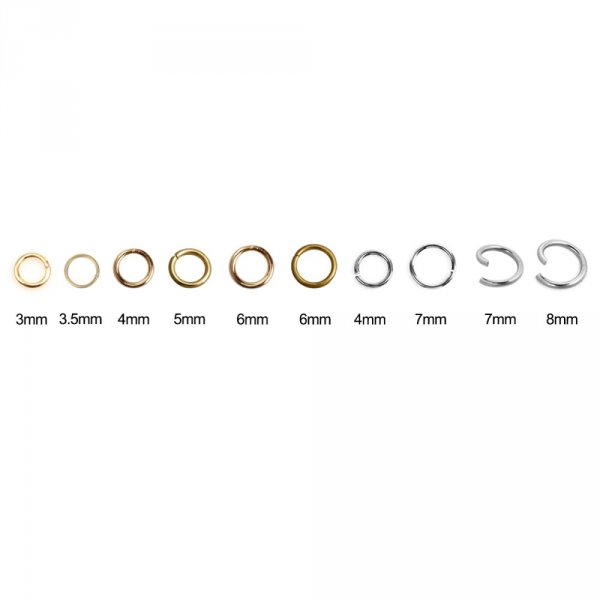 2 anillos de uni&oacute;n abiertos 07 mm inoxidable