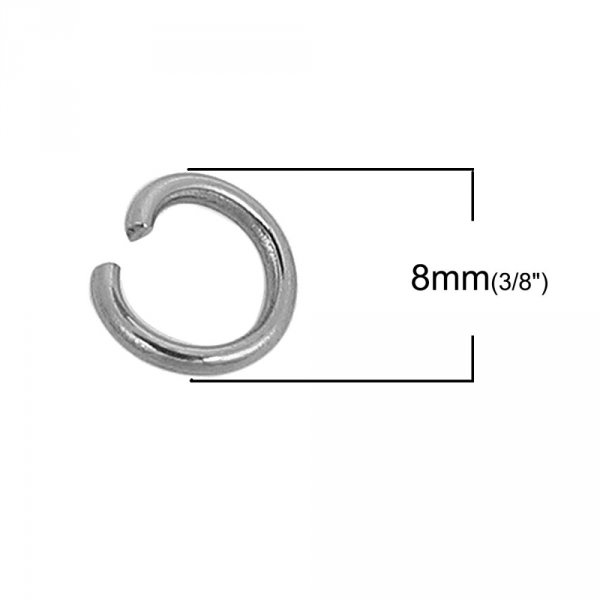 2 anillos de uni&oacute;n abiertos 08 mm inoxidable