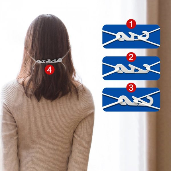 2 correas el&aacute;sticas Protector auricular ajustable, resistente al dolor de o&iacute;dos Blanco