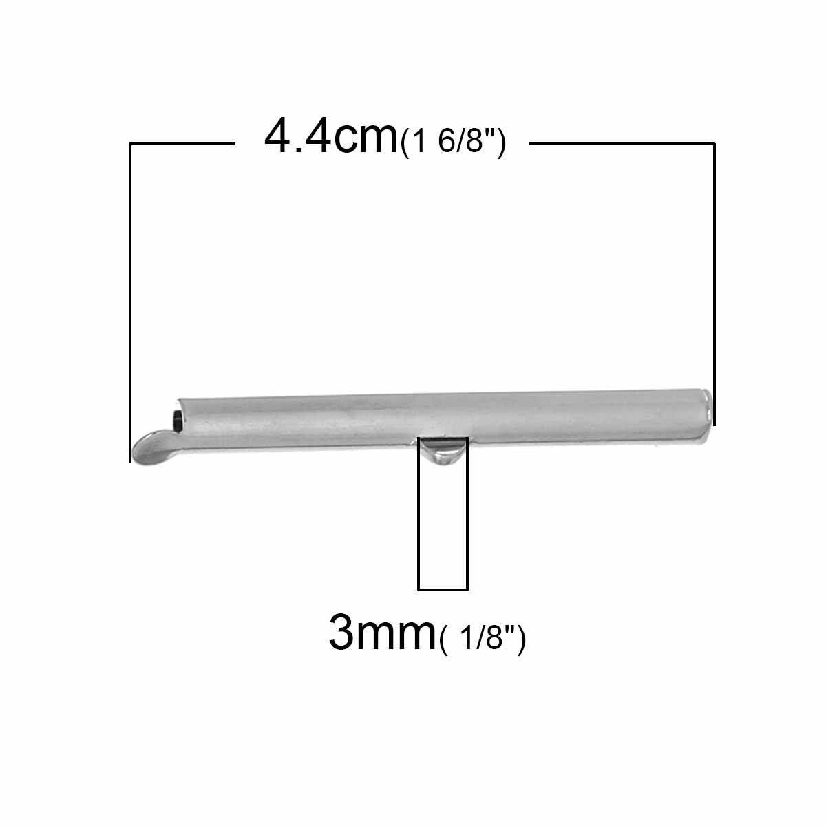 2 cierres tubo cobre plata mate 40x6mm-72436 