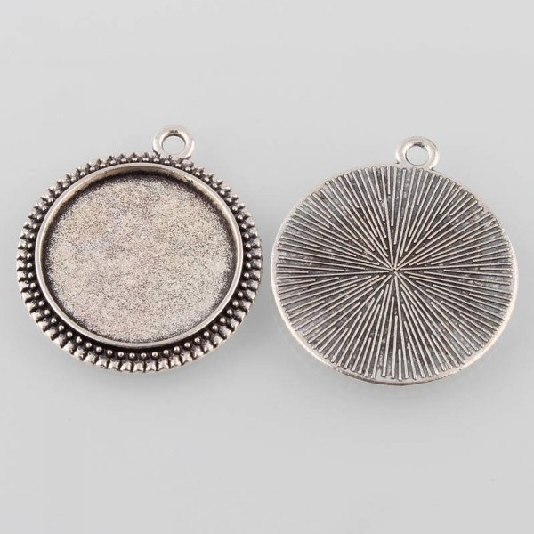 2 x 20mm plata cabuj&oacute;n titulares, cabuj&oacute;n colgantes 34AS 