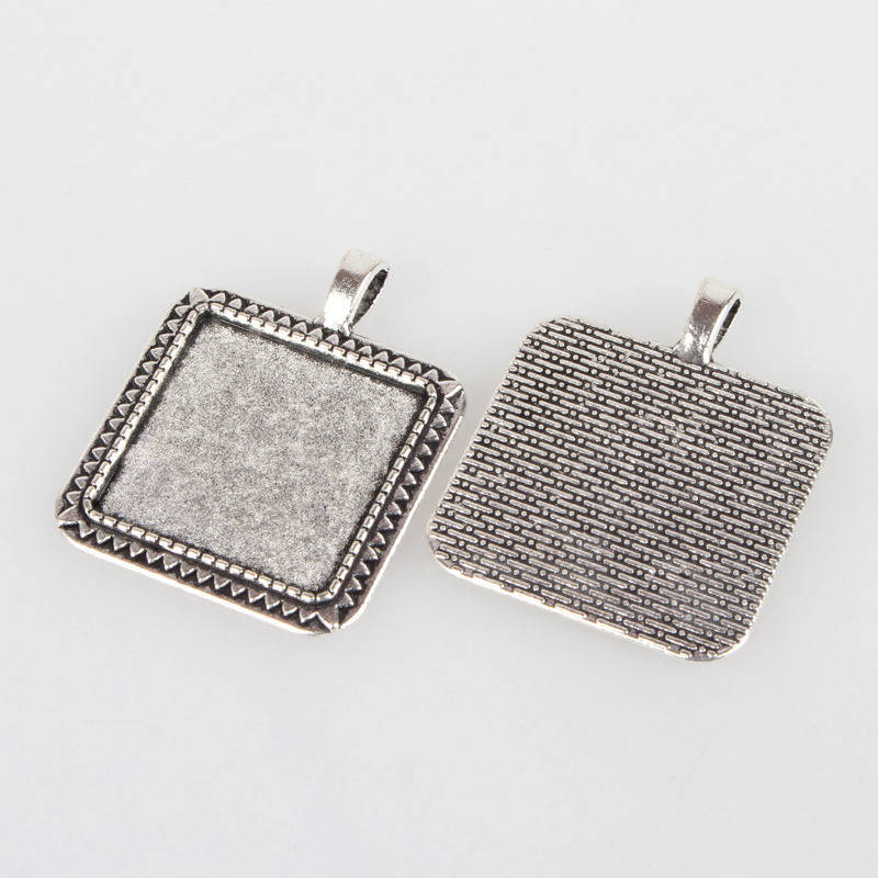 2 x 25mm plata cabujón titulares, cabujón colgantes 05AS 