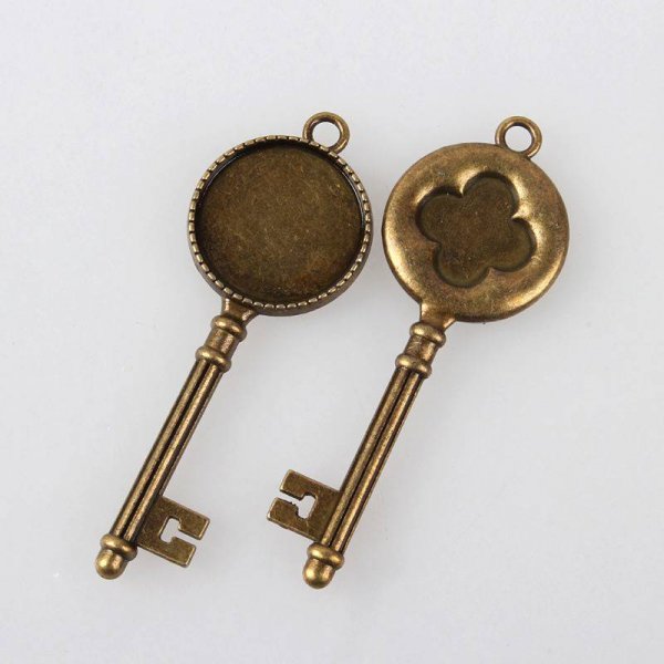 2 x 20mm bronce cabuj&oacute;n titulares, cabuj&oacute;n colgantes 132AB 