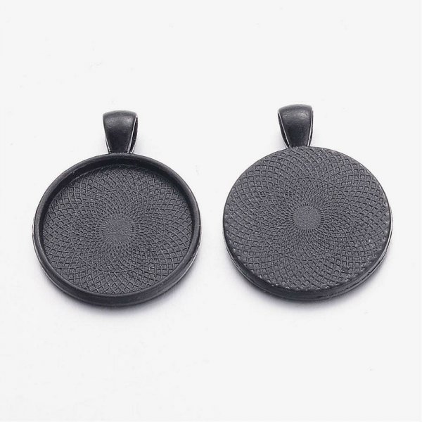 2 x 25mm negro cabuj&oacute;n titulares, cabuj&oacute;n colgantes 16NR