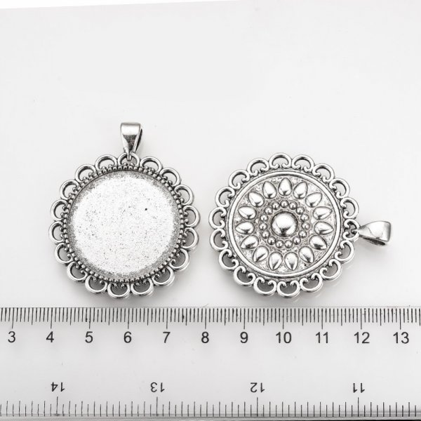 2 x 30mm plata cabuj&oacute;n titulares, cabuj&oacute;n colgantes 57AS