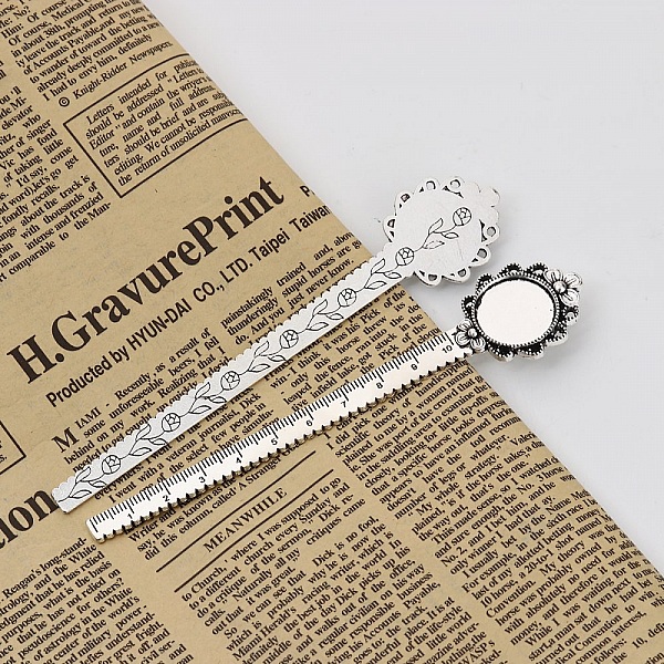 3 marcap&aacute;ginas regla cabuj&oacute;n 20 mm N&deg;02 Plata envejecida