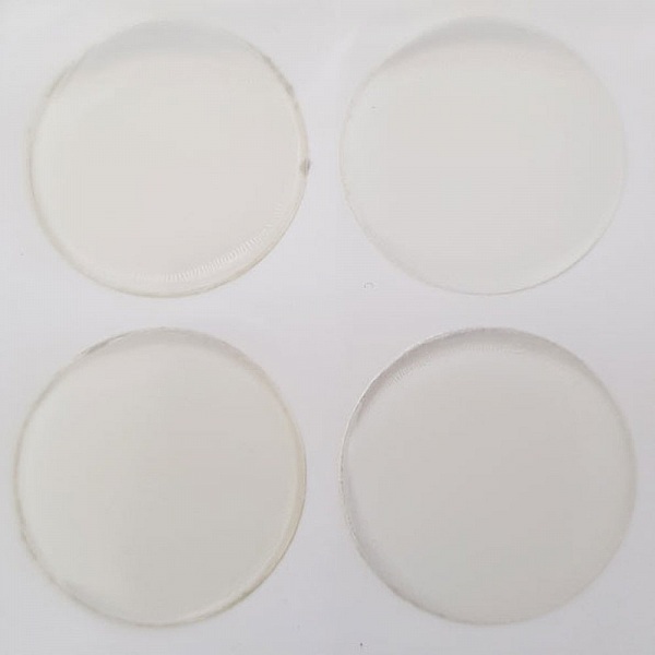 4 cabujones autoadhesivos de resina transparente de 25 mm