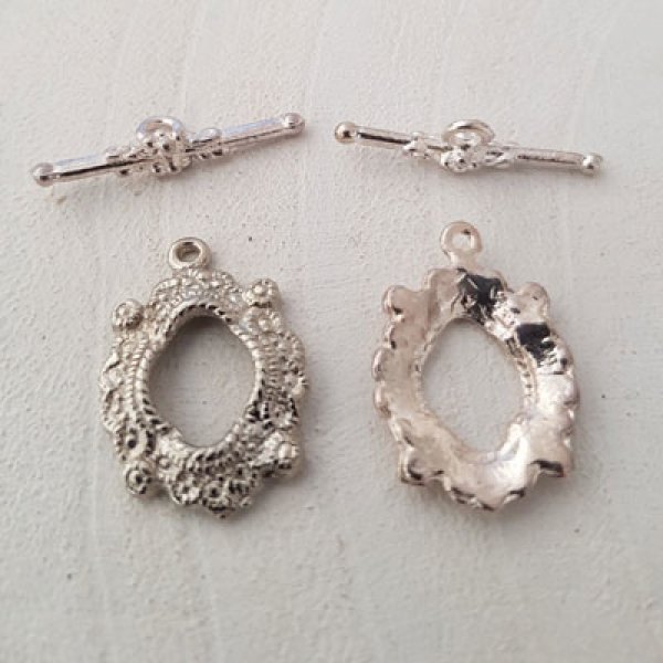 5 cierres de palanca redondos Plata N&deg;08