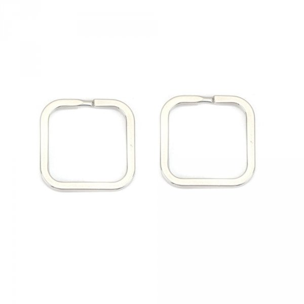 Llavero forma cuadrada Acero inoxidable 30 x 30 mm
