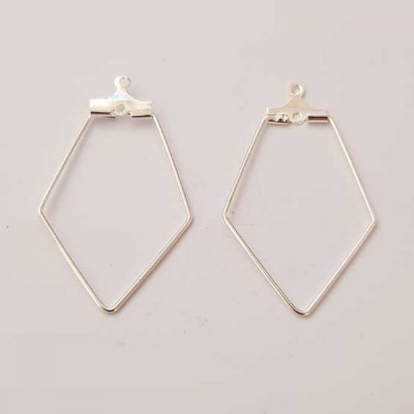 Portapendientes de plata Diamond Primer N&deg;01 x 1 pieza