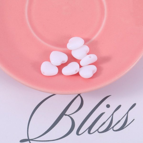 Corbata el&aacute;stica con hebilla de coraz&oacute;n de caucho blanco N&deg;04 x 10 unidades