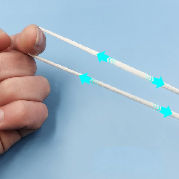 Por metro M&aacute;scara el&aacute;stica Poli&eacute;ster redonda 2,2 mm Blanco