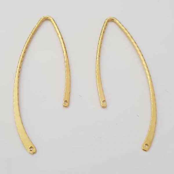 Barra Metalica Curva Plateada 2 Anillos N&deg;04 Oro