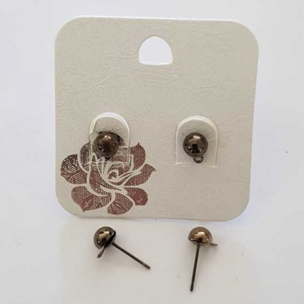 Boucles D'oreilles Tige Perceuse 16 x 6 mm Noir M&eacute;tal 01 x 2