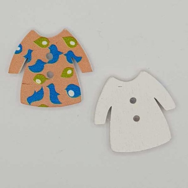 Vestido beige con botones de madera N&deg;02-02