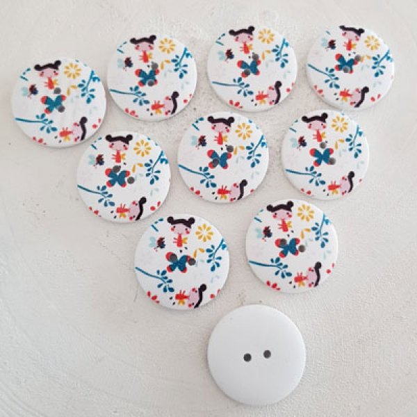 Pomo madera flores 30 mm N&deg;04 x 10 piezas