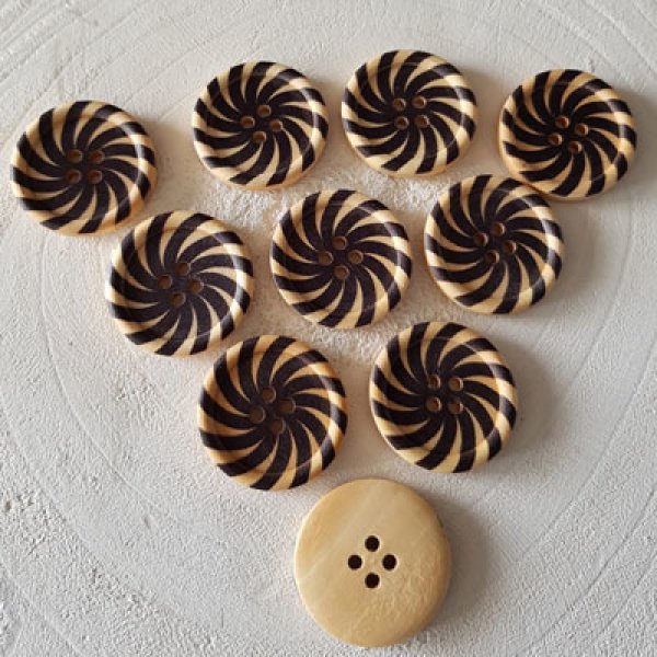 Pomo madera flores 30 mm N&deg;16 x 10 piezas