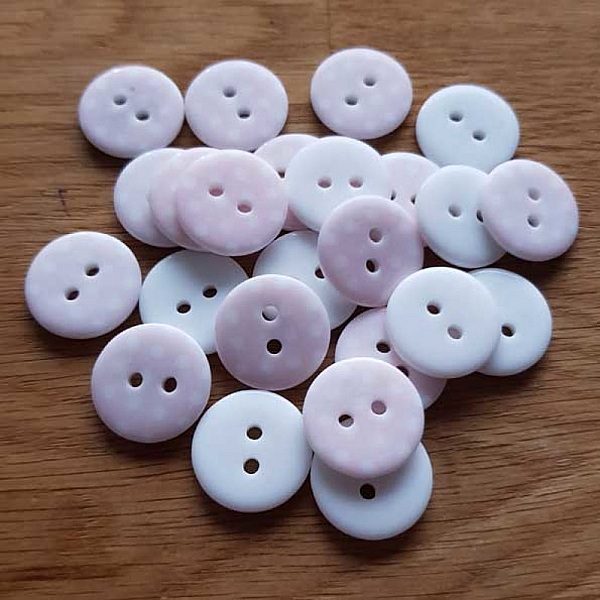 Bouton fantaisie &agrave; pois 18 mm Rose
