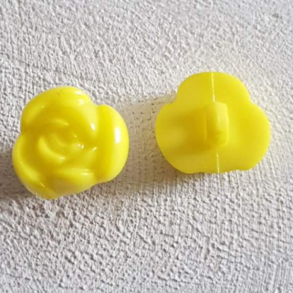 Bot&oacute;n fantas&iacute;a, ni&ntilde;os, beb&eacute;s Flor N&deg;01-12 Amarillo 02