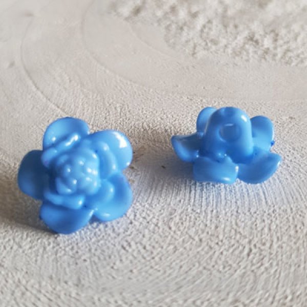 Botones fantas&iacute;a para ni&ntilde;os y beb&eacute;s Dise&ntilde;o floral N&deg;03-01 Azul