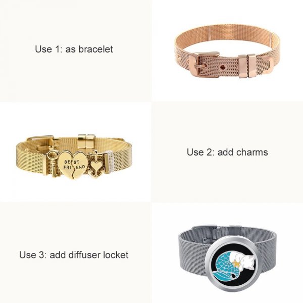 Pulsera de acero inoxidable 10 mm Negro