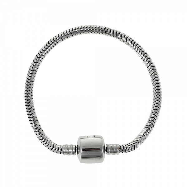 Bracelet Acier Inoxydable N&deg;04 Argent Fermoir Clip 20 cm