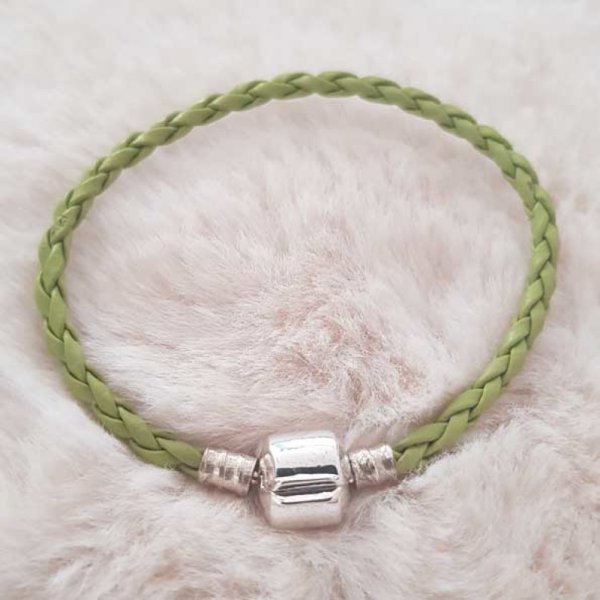 Pulsera de clip trenzada europea Plain 02 DE 15 A 23 CM Verde