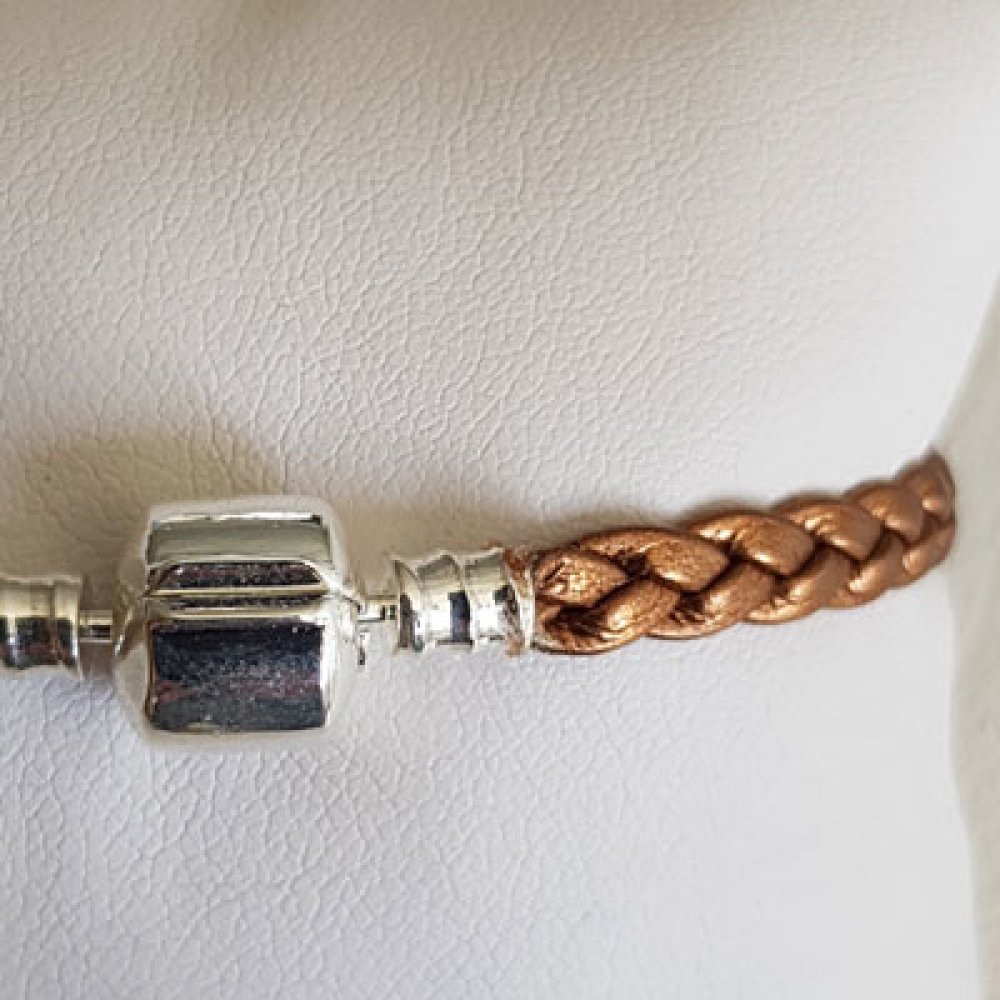 Pulsera Clip Trenzado Europeo Liso 03 DE 15 A 23 CM Antic