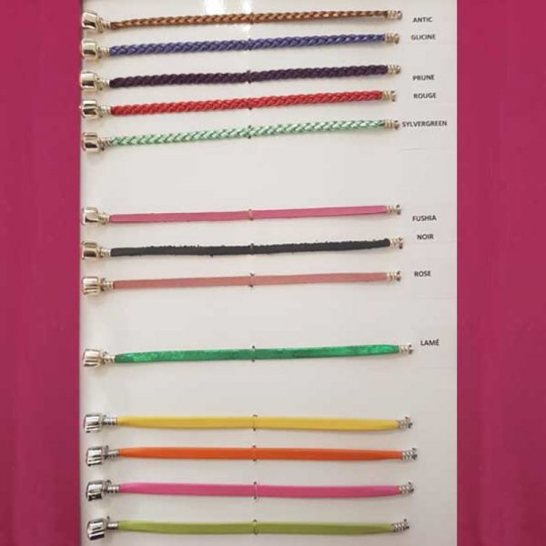 Pulsera de clip trenzada europea Liso 03 DE 15 A 23 CM Ciruela