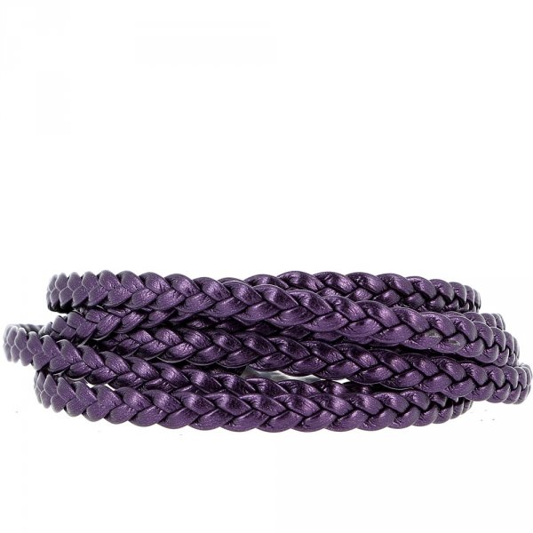 Pulsera de clip trenzada europea Liso 03 DE 15 A 23 CM Ciruela