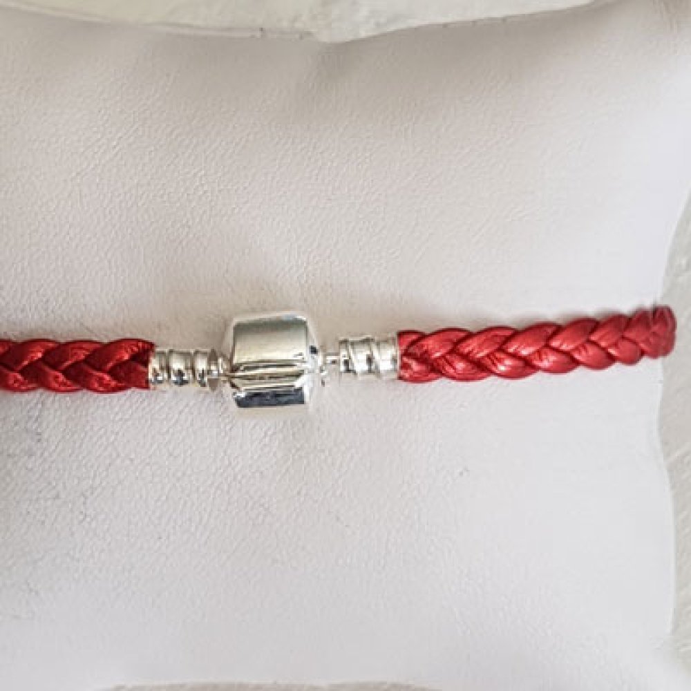 Pulsera de clip trenzada europea 03 DE 15 A 23 CM Rojo