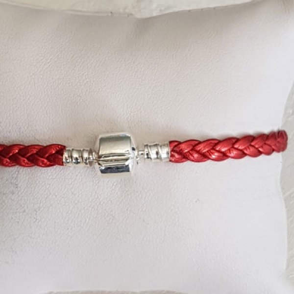 Pulsera de clip trenzada europea 03 DE 15 A 23 CM Rojo
