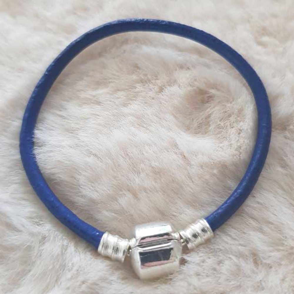 Pulsera Clip Europea Liso 01 DE 15 A 23 CM Azul