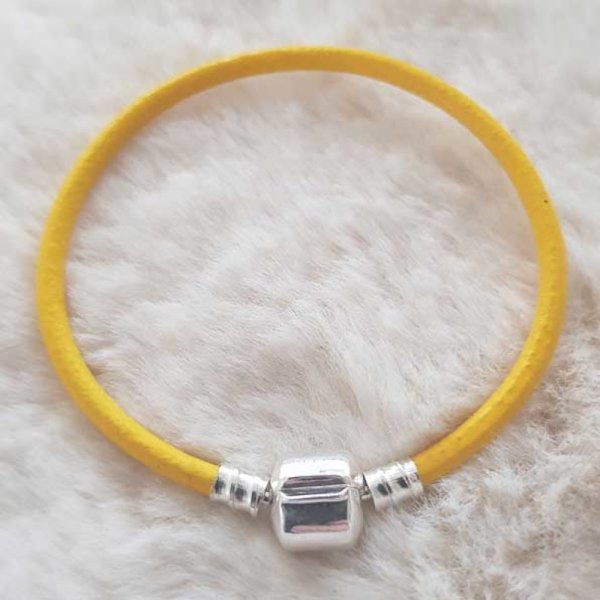 Pulsera Clip Europea Liso 01 DE 15 A 23 CM Amarillo