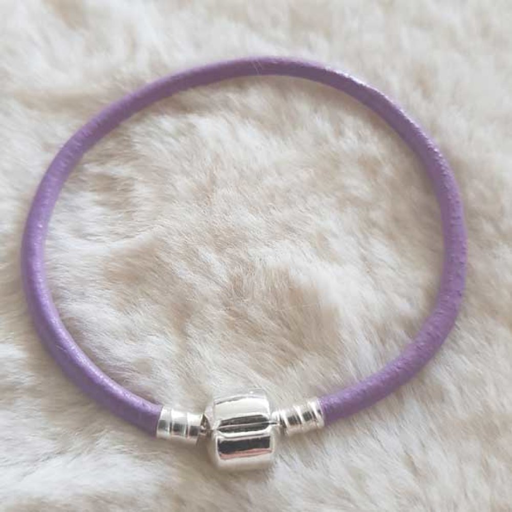 Pulsera Clip Europea Liso 01 DE 15 A 23 CM Violeta