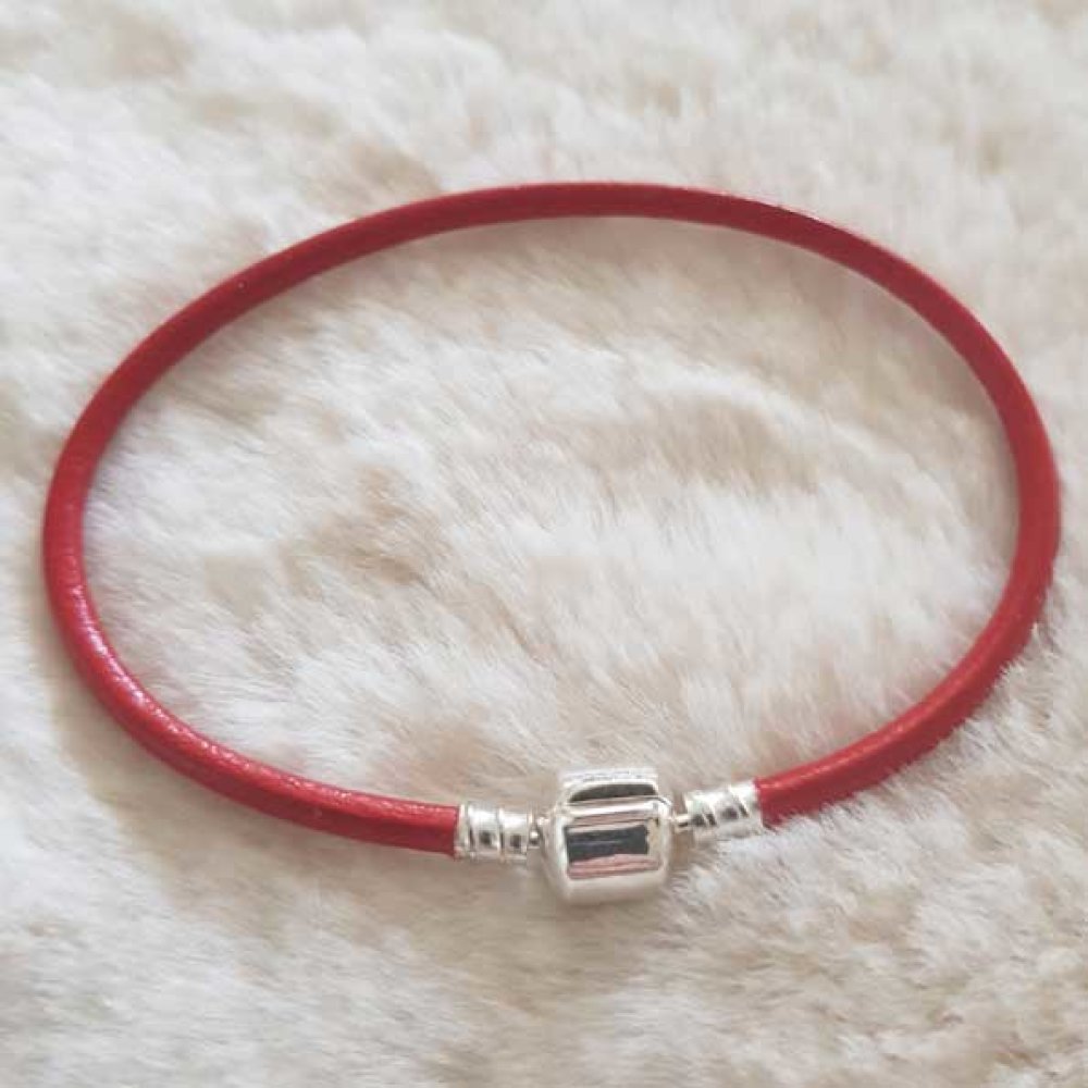 Pulsera Clip Europea Liso 01 DE 15 A 23 CM Rojo