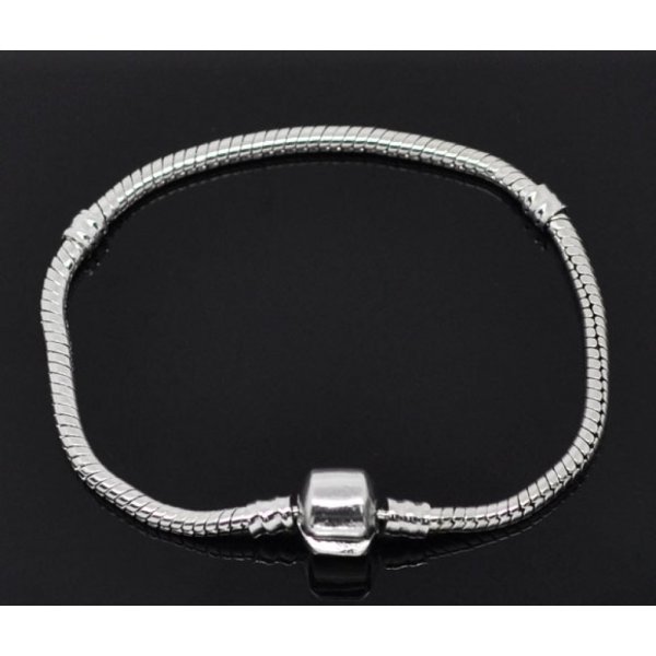 Pulsera clip europea 15cm Cierre liso