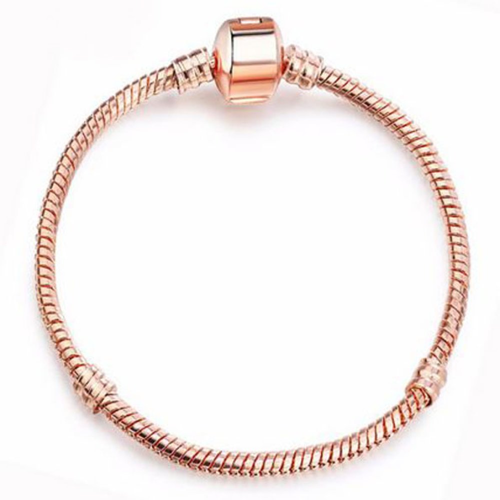 Pulsera Clip Europea 19cm Cierre Oro Liso