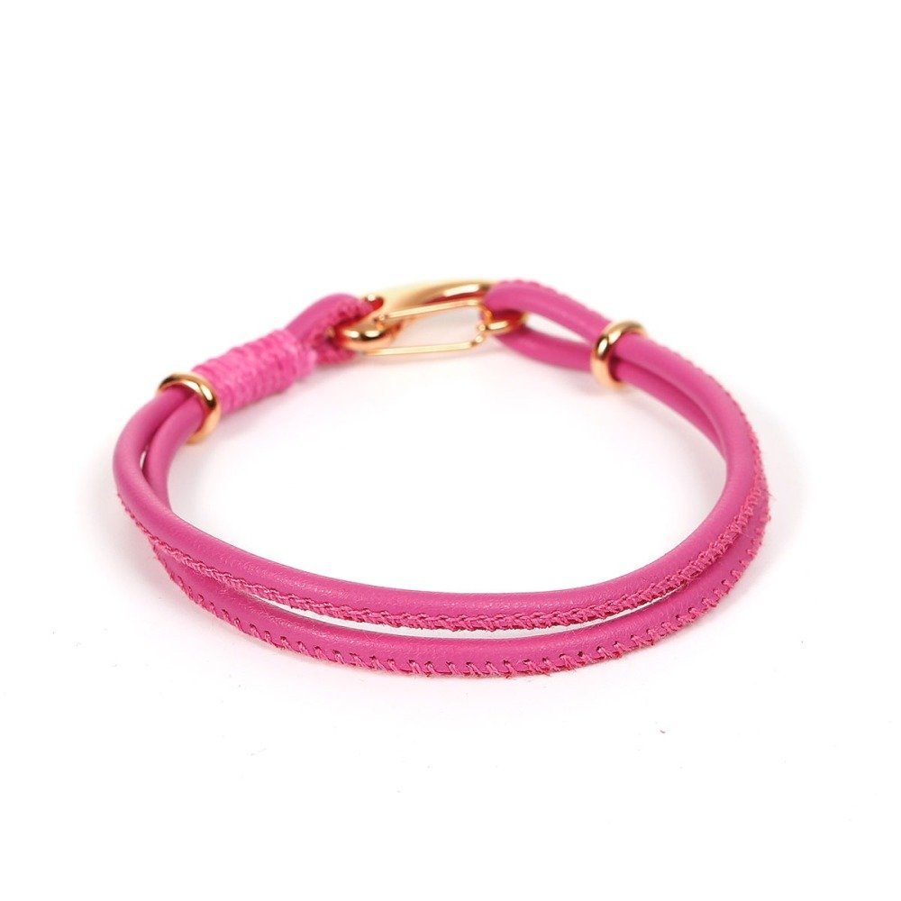 Pulsera Europea Doble Uni Fushia