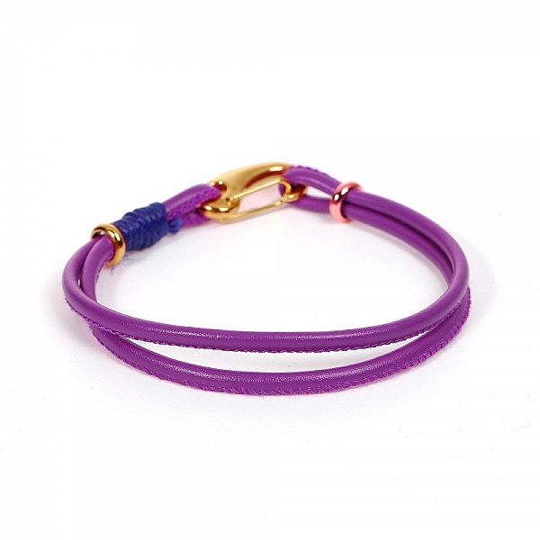 Pulsera Europea Doble Uni Violeta