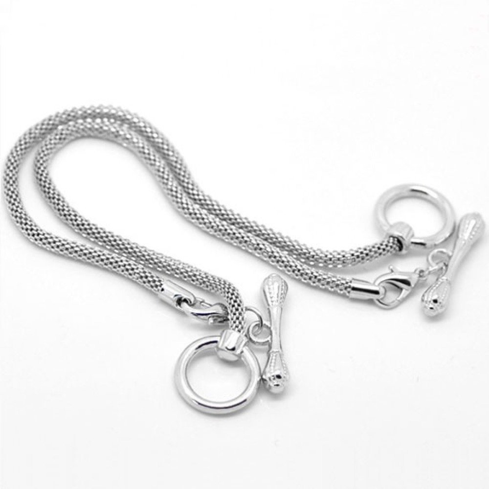 Pulsera Toggle Europea 19cm Plata