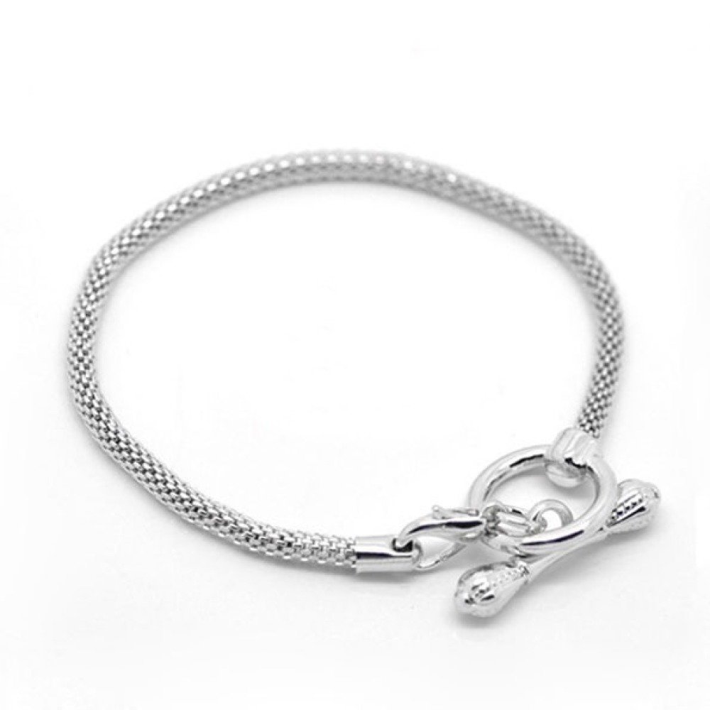 Pulsera Europea Toggle 21cm Plata