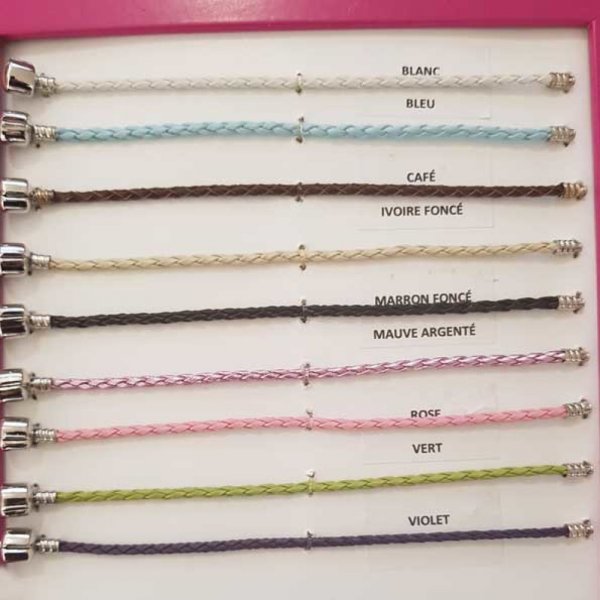 Pulsera trenzada europea Clip Uni 02 DE 15 A 23 CM Blanco