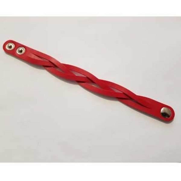 Correa de piel trenzada roja