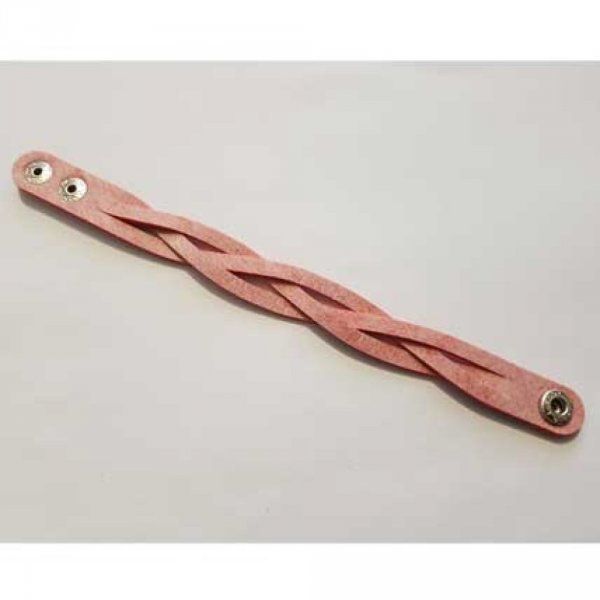 Correa de piel trenzada roja