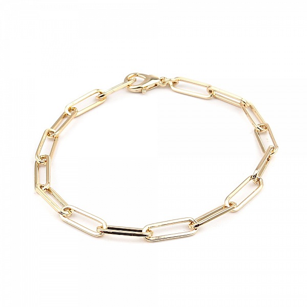 Bracelet maille ovale plaqu&eacute; or 16K 22 cm N&deg;02