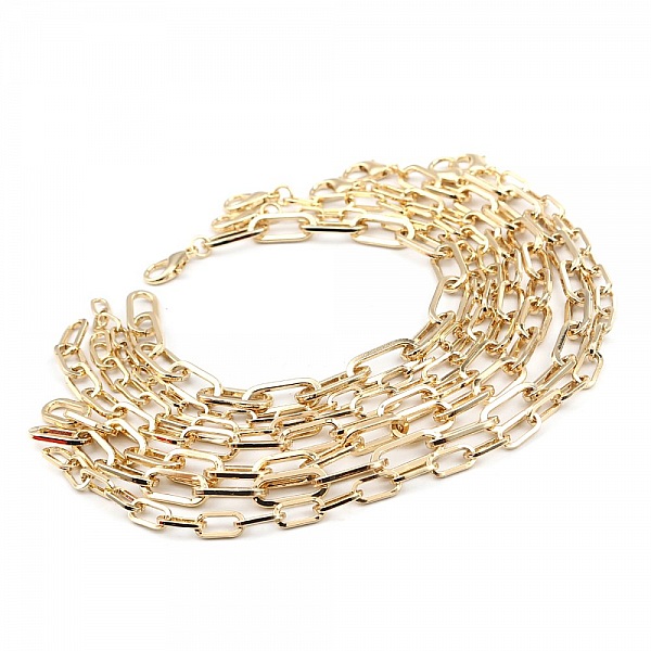 Pulsera de malla ovalada ba&ntilde;ada en oro de 16 quilates 22 cm N&deg;03